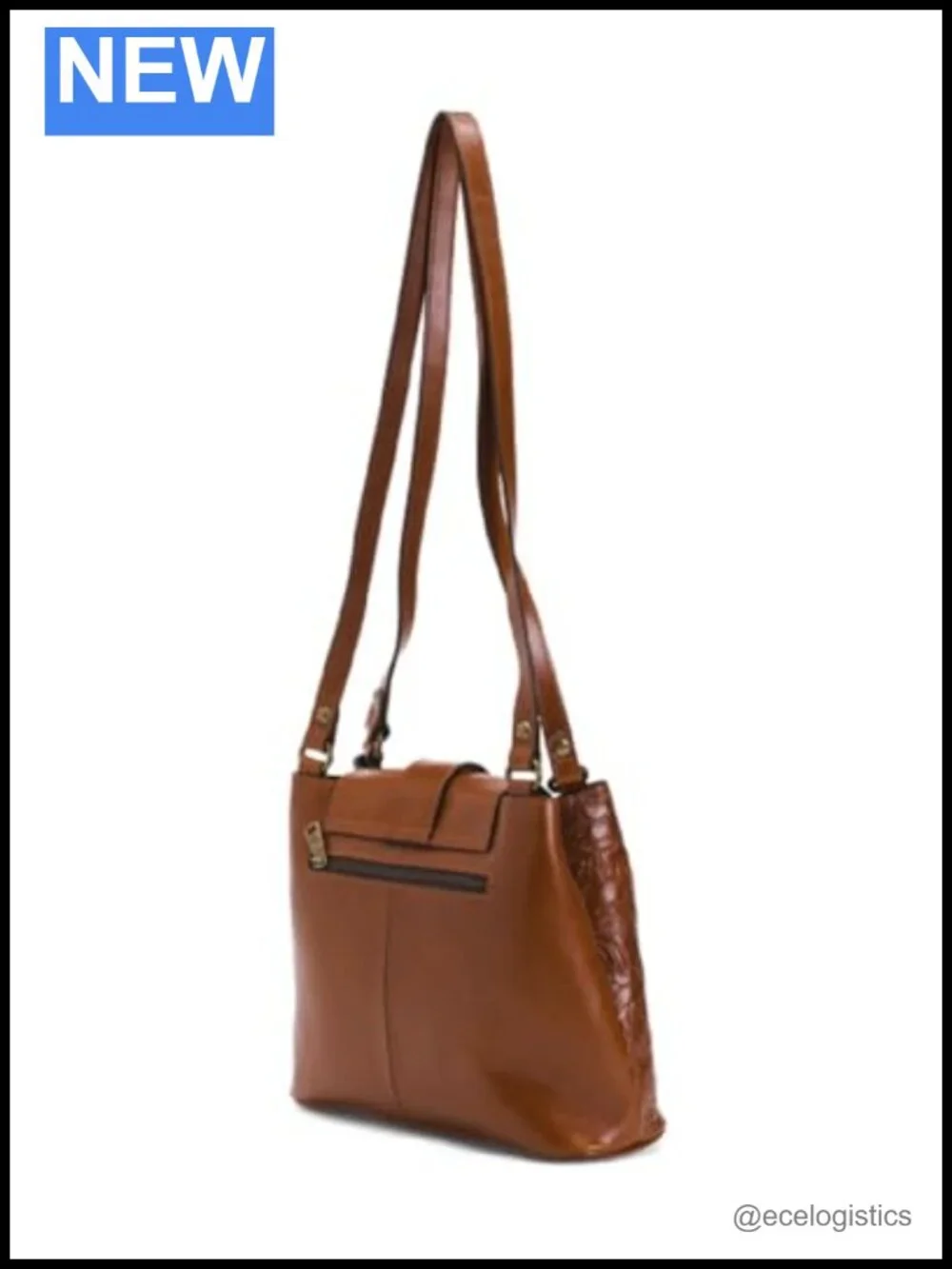 Vintage Leather Hobo Bag with Gold-Tone Hardware - Ladylike Crossbody